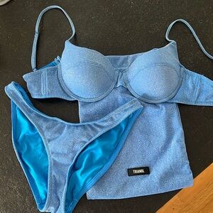 Blue sparkle Triangl Bikini set